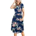 thumbnail image 1 of Vestido casual Simier Fariry Floral Navy para mujer, 1 of 5