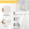 thumbnail image 4 of No Hook Shower Curtain with Snap in Liner, St. Patrick's Day Wave Point Lucky Clovers Leaf Waterproof Fabric Bathroom Curtain Mesh Top Window, Black White Stripe Shower Curtains 48x72in, 4 of 9
