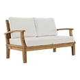 thumbnail image 1 of Modway Marina Causeuse Moderne en Bois pour Patio en Teck, Naturel/blanc, 1 of 5