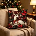 thumbnail image 3 of KFUIRDE Christmas-Printed Cushion Cover 18x18in, 3D Printed Sofa Pillow with Festive Christmas Theme, Decorative Cushion Case for Couch Living Room, Xmas Holiday Home Decor B, 3 of 5