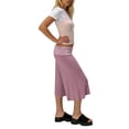 thumbnail image 6 of IYYVV Gaucho Pants Women Fold Over Cropped Capri Pants Low Rise Wide Leg Yoga Capris Palazzo Culotte Stretch Bottoms Red S, 6 of 6