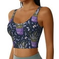 thumbnail image 2 of Goofa Lavender Flowers Printed Sports Bras for Women, High Impact Running Bra Workout Crop Tank Tops Longline Sports Bra Push up-XX-Large, 2 of 9