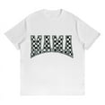 thumbnail image 2 of Womens Checkered Mama Varsity Graphic Tees Trendy Print T Shirts Varsity Mom Mothers Day Gift Life Tops White,2XL, 2 of 6