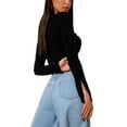 thumbnail image 4 of Coduop Womens Cutout Long Sleeve Halter Top V Neck Backless Slim Fit Crop Shirt, 4 of 9