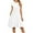 c01White, variant on Women's Summer Casual Dress with Pockets Crew Neck Cap Sleeve Knee Length Sundress Flowy Tiered Beach Dresses White L