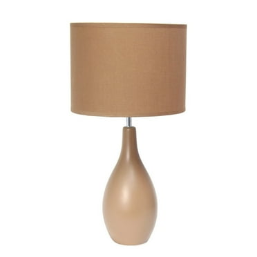 Simple Designs 18.11" Traditional Oblong Ceramic Table Lamp - Light Brown