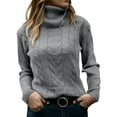thumbnail image 2 of Sweaters for Women 2025 Fall Winter Long Sleeve Turtleneck Knitted Sweater Jumper Top Womens Pullover Sweaters, 2 of 8