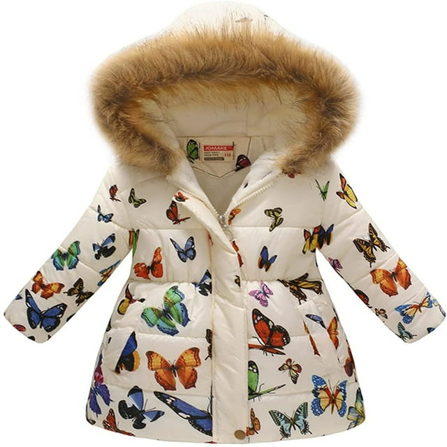 Veste Matelassée pour Enfants Garçons et Filles Imprimé Mode Dessin Animé Grand Garçon Long Col à Capuche Veste Matelassée