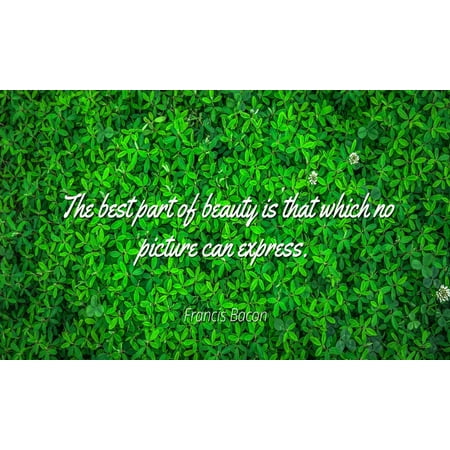 Francis Bacon - Famous Quotes Laminated POSTER PRINT 24x20 - The best part of beauty is that which no picture can