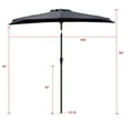 thumbnail image 6 of FLAME&SHADE 9 ft Half Round Outdoor Market Patio Table Umbrella with Tilt for Wall Balcony, Anthracite, 6 of 7