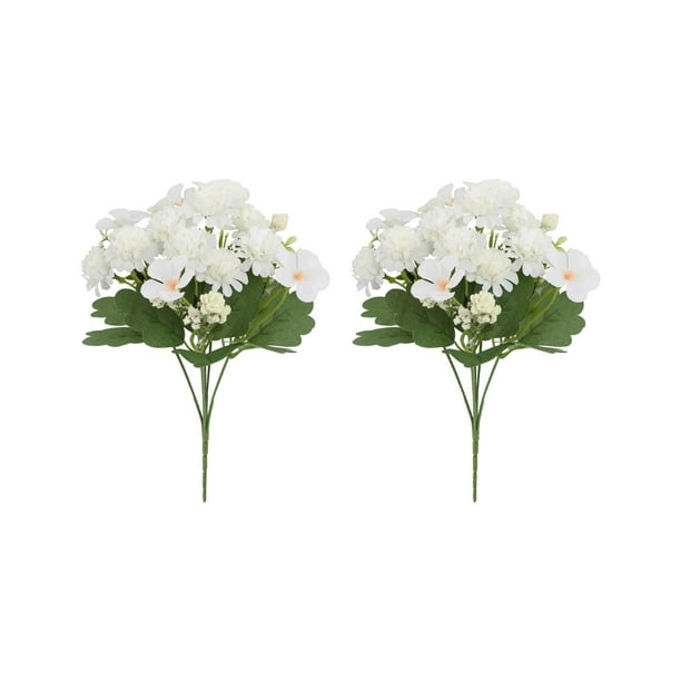 Ramo de flores artificiales de hortensia de 2 piezas - Decoración realista otoñal, centro de mesa para bodas, decoración de mesa, flores postizas sin mantenimiento