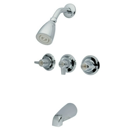 Function Waverlie Lever Finish Kingston Brass KB130 Americana Tub and Shower Trim with Single Function Shower Head and Metal Lever Handles ()