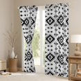 thumbnail image 3 of Manfei Hippie Geometric Aztec Black Out Curtains, Tribal Western Bohemian Curtains Pack of 2 (42x63 Each), Mandala Theme Bedroom Curtains, Window Curtains Home Decor, 3 of 6