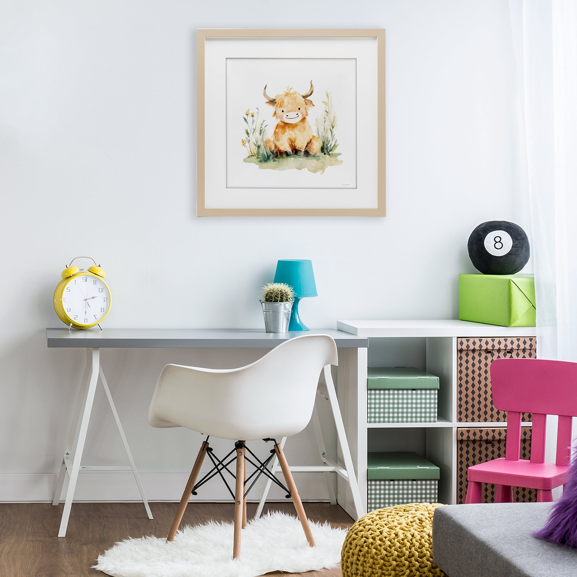 Stupell Industries Little Highland Calf Birch Framed Print Under Glass, design by Svetlana Aleynikova