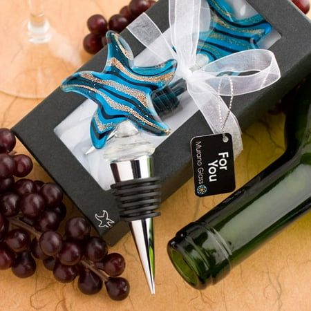 - Murano Glass Collection Starfish Design Wine Bottle Stoppers