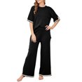 thumbnail image 2 of Franhais Women's 2 Piece Casual Outfits Long Sleeve Crew Neck Tops Wide Leg Pants Loungewear Sets Streetwear, 2 of 9