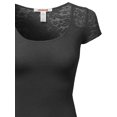 thumbnail image 3 of FashionOutfit Women's Lace Shoulder Short Sleeves Tops, 3 of 3
