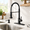 Matte Black-with Soap Dispenser, variant on Kitchen Sink Faucet With 3 Modes Sprayer Single Handle