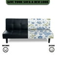 thumbnail image 4 of Xixirimido Futon Sofa Bed Cover Stretch Armless Futon Slipcover Washable Elastic Sofa Couch Covers Home Furniture Protector, Blue Floral, 4 of 8