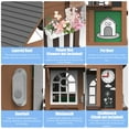 thumbnail image 6 of iRerts Outdoor Playhouse, Wooden Playhouse for Kids Outdoor, Kids Play House with Front Door, Flower Pot Holders, Stove, Sink, Doorbell, Bench, Indoor Outdoor Kids Play Equipment Gift for Ages 2+, 6 of 8