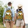 thumbnail image 4 of Disketp Thanksgiving Truck print Canvas Backpack Lightweight Travel Daypack Student Rucksack Laptop Backpack-Small, 4 of 5