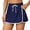 Navy, variant on Charmo Womens Swim Skirt with Side Pocket Split Swimsuit Bottom Built-in Shorts