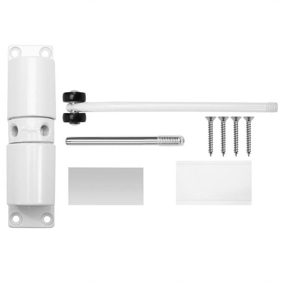 Automatic Door Closer Metal Adjustable Heavy Duty Spring Silenciar Convert Hinged Door Interior Exterior White
