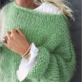 thumbnail image 5 of Suéter de manga larga con farol de mohair para mujer, jersey esponjoso de punto, ropa de calle, abrigos de gran tamaño, ropa de mujer, 5 of 5