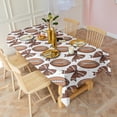 thumbnail image 4 of Brown Footballs and Bows Pattern Rectangle Tablecloth 60"x102",Waterproof Polyester Rectangle Table Cloth, Wipeable Spillproof Polyester Tablecloth for Dining, Camping, Indoor and Outdoor, 4 of 6