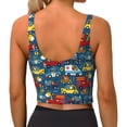 thumbnail image 4 of Uemuo Vehicles Cartoon with Funny Drivers,Animal Drivers Pattern Women's Sports Bra - High Impact Support, Breathable, and Comfortable Athletic Bra for Running, Yoga, and Workouts, 4 of 9
