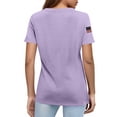 thumbnail image 4 of Women's 250th America Anniversary Casual Printed Crew Neck T-Shirt, USA Flag Tee 250 Years of Freedom Shirt, American Flag Print Sweatshirt Purple M, 4 of 4