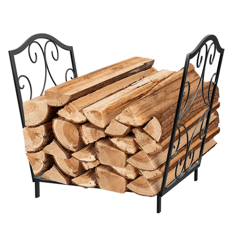 

Litake 17.7 Inch Firewood Rack Stand Firewood Rack Holder for Fireplace Wood Storage Heavy Duty Logs Holder for Outdoor Indoor Matte Black Fireplace Metal Wood Pile Storage Stacker Organizer