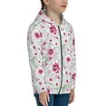 thumbnail image 5 of Naloa Lilies Flowers Teenage Zipper Hoodie, Long Sleeve Zip Up Hoodies Casual Jackets Tops for 7-12 Years-Medium, 5 of 6