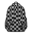 thumbnail image 3 of Gray and Black Checkered Pattern Backpack for School, Cute School Bag with Adjustable Shoulder Straps and Padded Back, 16.9"x12.6"x5.9", 3 of 5