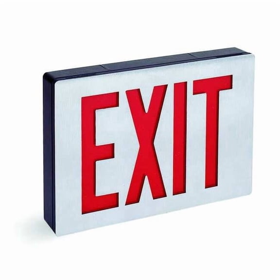 Exit Sign, Black, 1 Face(s), LED, Universal Mount, Not Battery Powered LE S 1 R
