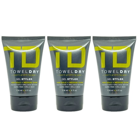 TowelDry Gel Styler Firm Hold   Medium Shine 4 Oz (Pack of 3)