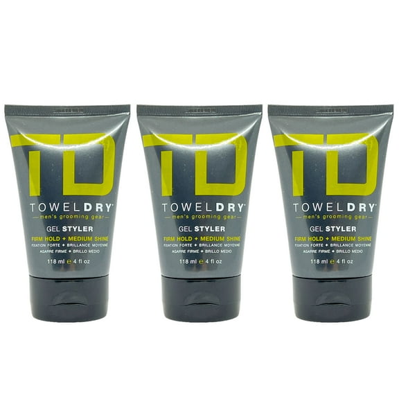 TowelDry Gel Styler Firm Hold Medium Shine 4 Oz (Pack of 3)