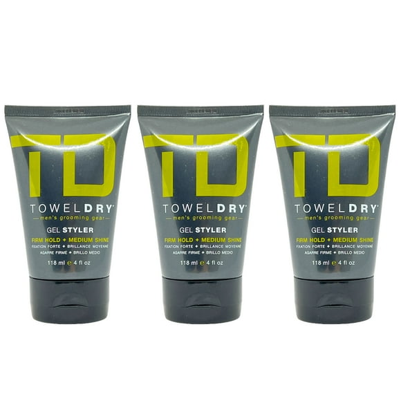 TowelDry Gel Styler Firm Hold + Medium Shine 4 Oz (Pack of 3)
