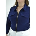 thumbnail image 4 of Chamarra corta Roman Fashion /Tallas Extras, 18048 (Azul marino) azul marino 40 Roman Fashion CH-GR-18048-MARINO, 4 of 7