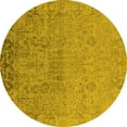 thumbnail image 1 of Ahgly Company Machine Washable Indoor Round Oriental Yellow Industrial Area Rugs, 5' Round, 1 of 4