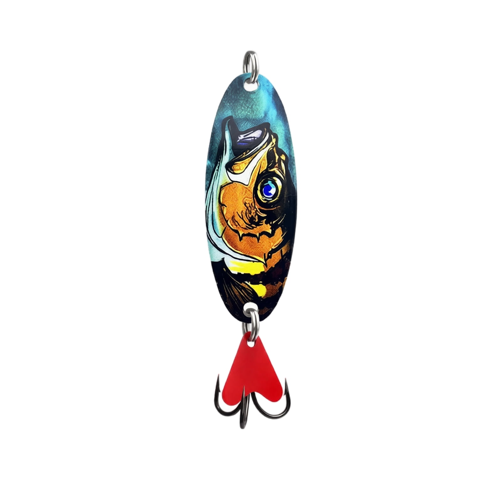 3D Printed Long Cast Metal Fishing Spoon Electroplated G Style Bottom Hook Rear Weight Shift Bionic Lure Fishing 2.68 in 0.81 oz