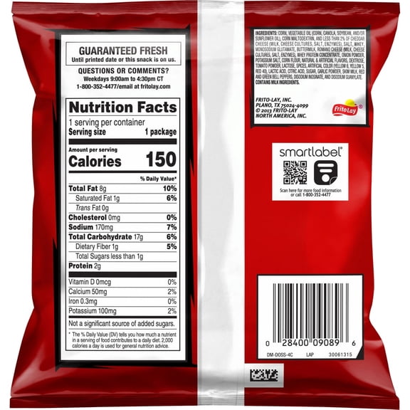 Doritos Nacho Cheese Flavored Tortilla Chips 1 oz - Pack of 1