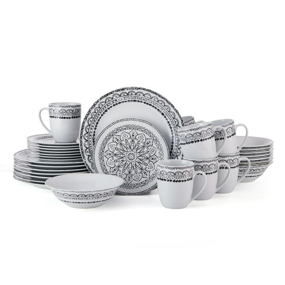 Fitz and Floyd Ink Delight 32-Piece Porcelain Tablerware Set (service for 8)