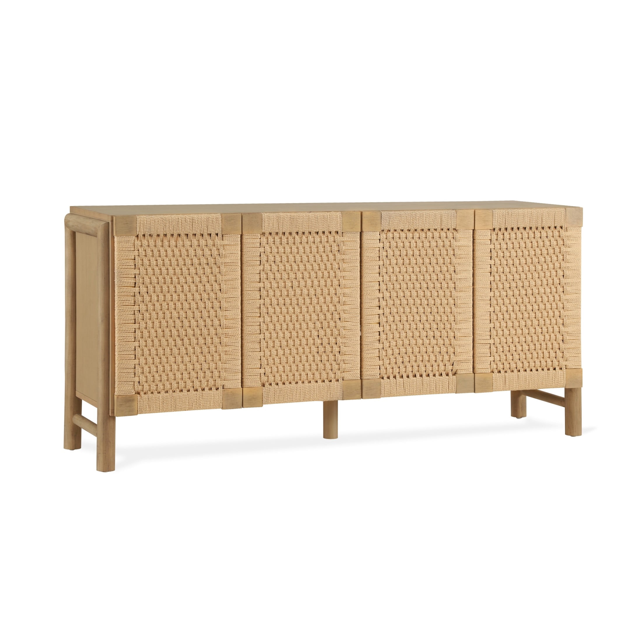 Christopher Knight Home Boho Storage Cabinet with Handwoven Paper Rope Doors, Solid Wood Legs, Natural