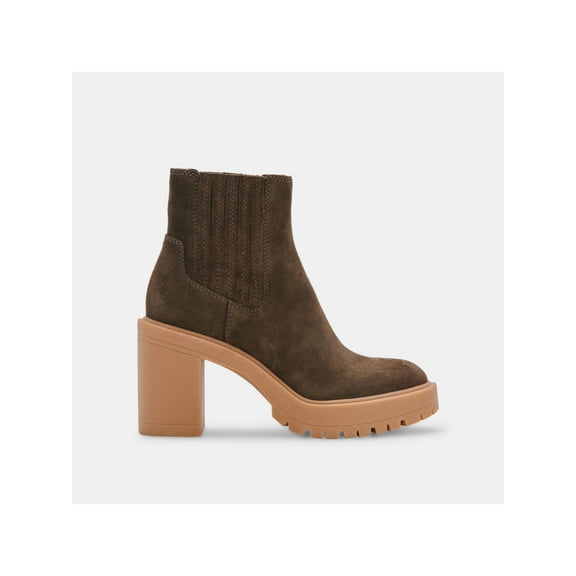 DOLCE VITA Womens Green Waterproof Goring Caster H2o Round Toe Block Heel Leather Chelsea 10 M