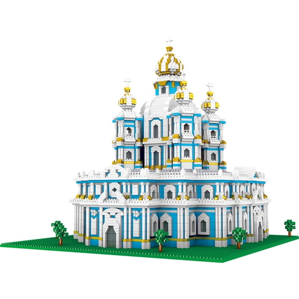 Juego de bloques de construcción de la catedral Smolny, juguetes modelo de arquitectura de fama mundial, kit de mini bloques para aficionados, regalo para adultos y niños 3737 piezas kaili Sencillez