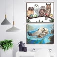 thumbnail image 5 of Póster de oso, camello, bisonte, zorro, mapache, animal que sostiene una taza de café, pintura en lienzo, arte de pared moderno, imagen para decoración del hogar y la cocina, 5 of 5