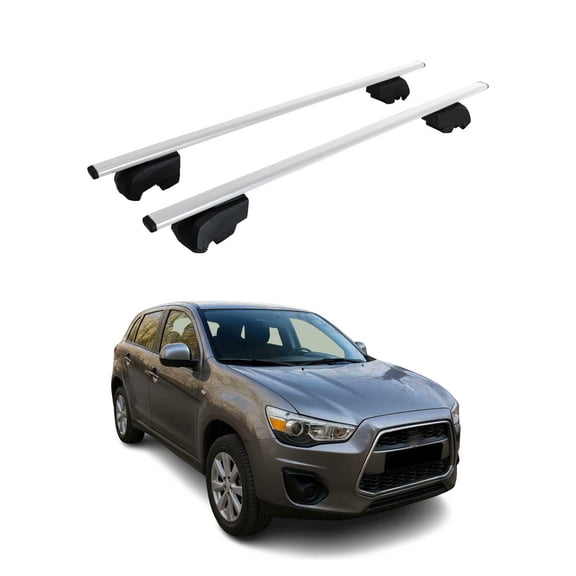 OMAC Roof Racks Carrier Cross Bars Iron for Mitsubishi Outlander Sport 2011-2024 Gray Anti-Theft for Travel Kayak Canoe Surf Ski Snowboard Camping