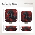 thumbnail image 4 of Valet Tray, Black Stallion On Red Canvas Faux Leather Desk Tray Vanity Tray Night Stand Organizer Catch All Tray Key Bowl for Entryway Table, Elegant Valet Tray Storage for Men Women, 4 of 7