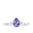 thumbnail image 5 of Rosec Jewels Pear Cut Tanzanite Solitaire Ring with Diamond Accent (1.25 CT, AAA Quality), 18K White Gold, US 7.50, 5 of 9